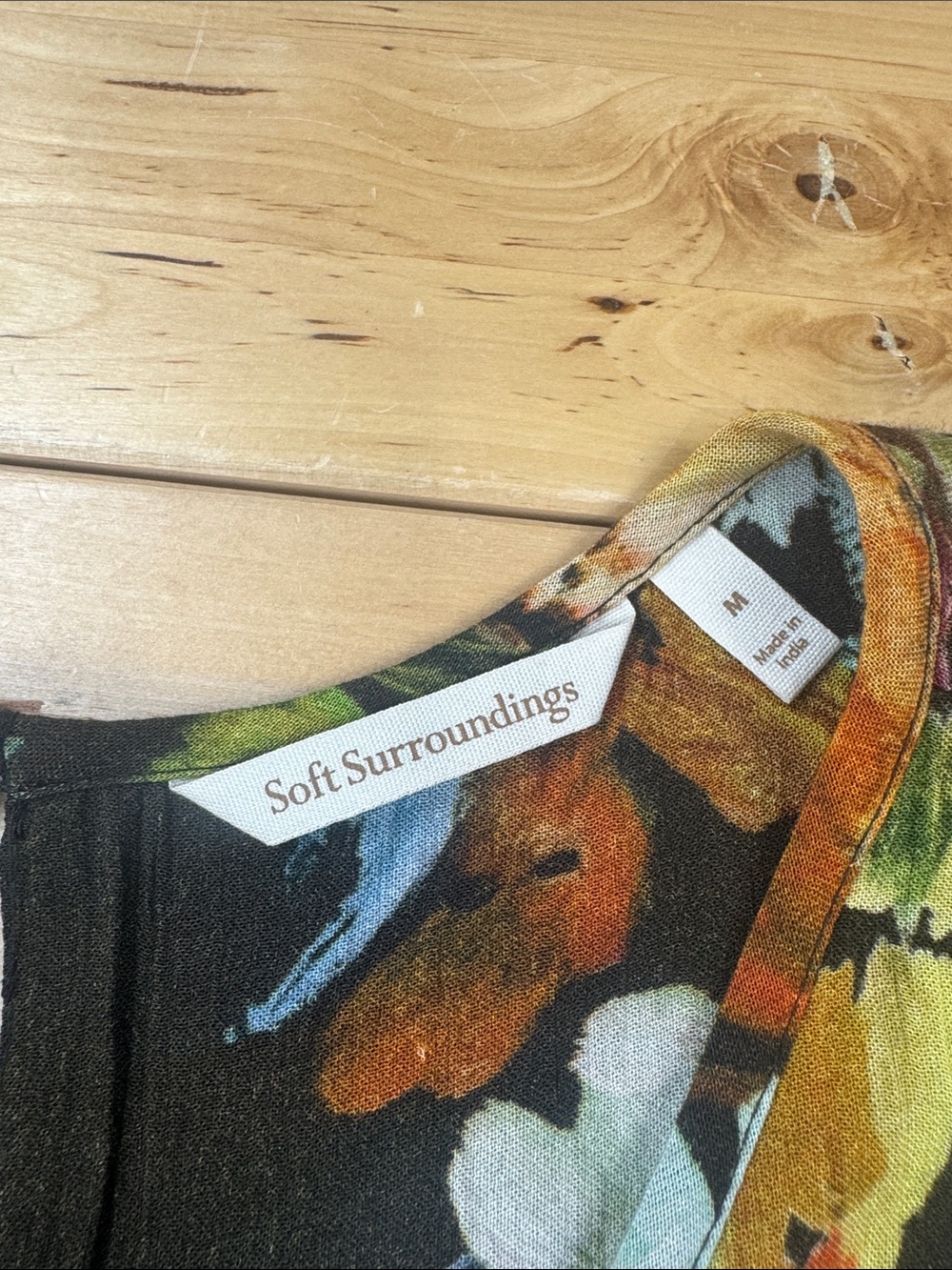 Soft Surroundings Rosalie Maxi Dress Brown Watercolor Floral Size M - Picture 5 of 11